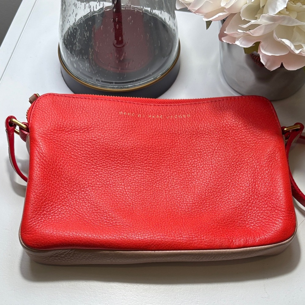 Marc Jacobs Vibrant Orange/Tan Crossbody Bag
